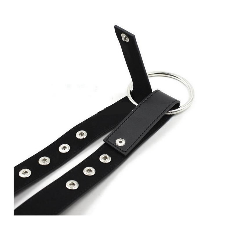 Male Sexy Leather Body Harness Bondage Chest Belt Straps with Arm Binders